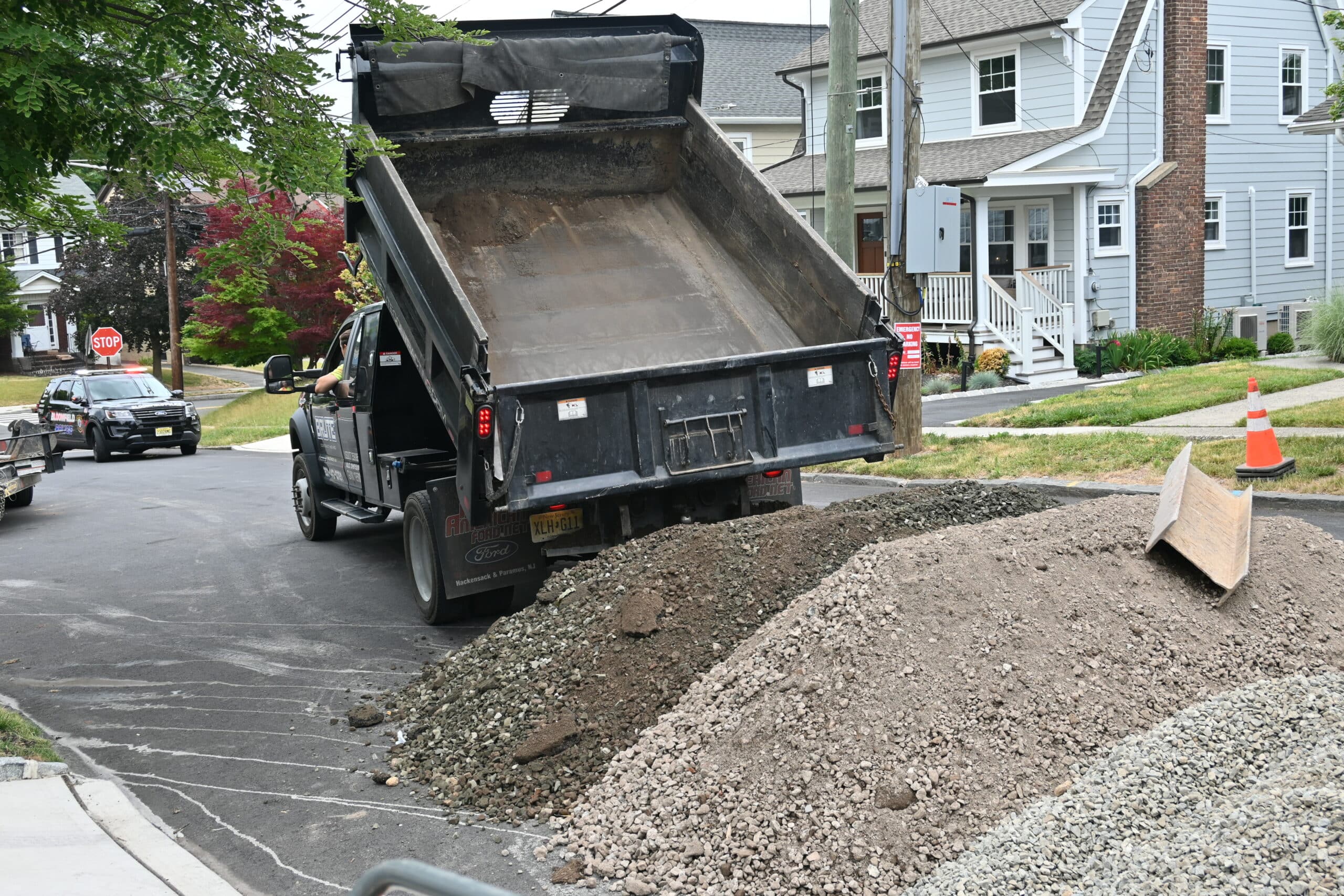 BRUTE Contracting truck during a sewer line replacement service