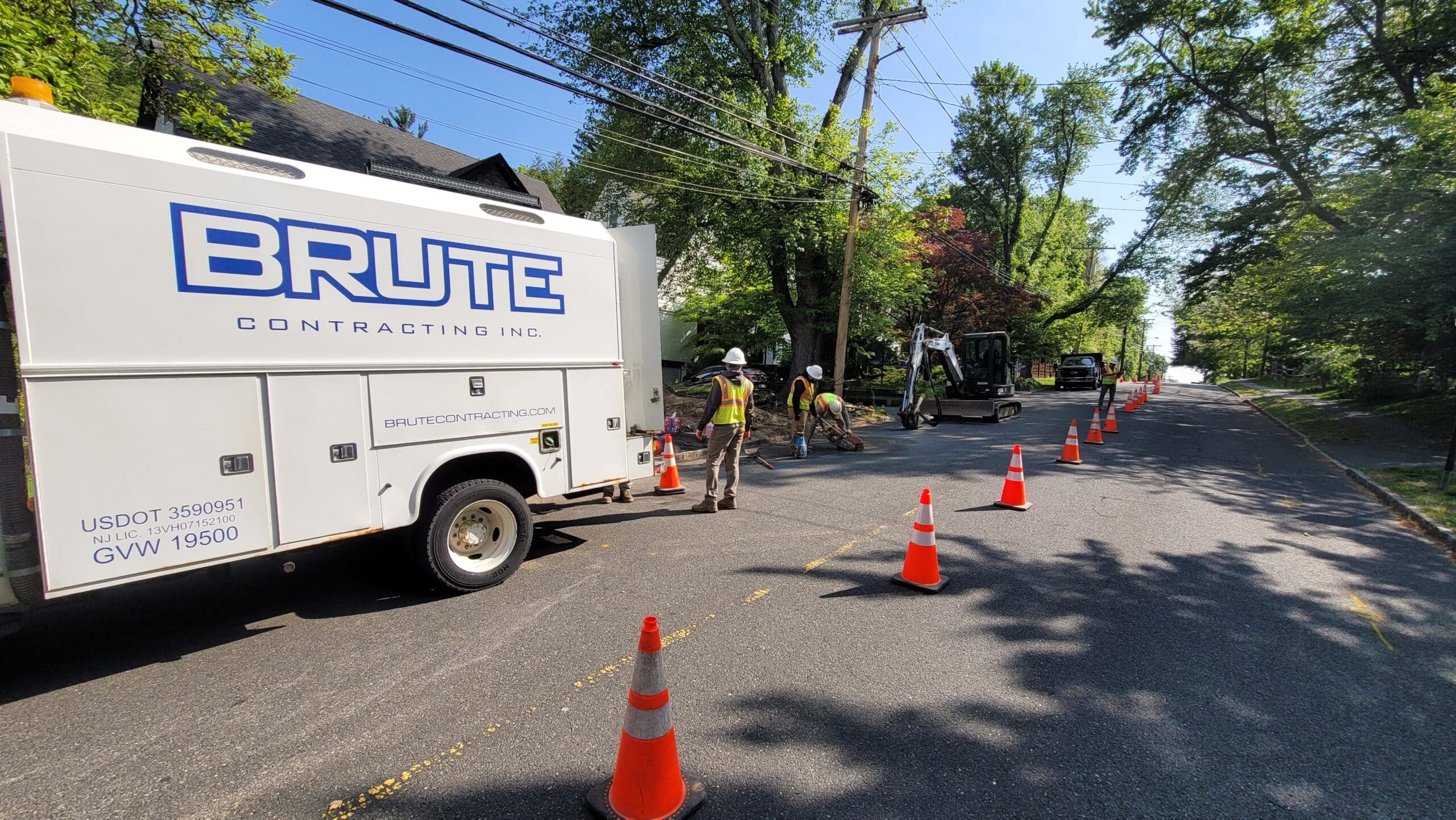 The BRUTE Contracting team completing a water line repair service in Livingston, NJ